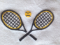 Preview: Handtuch mit Namen & Tennisschläger Stickmotiv bestickt